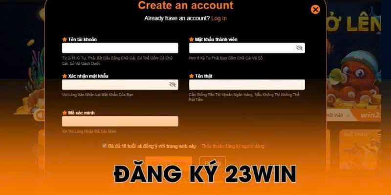 Hướng dẫn các bước đăng ký 23win